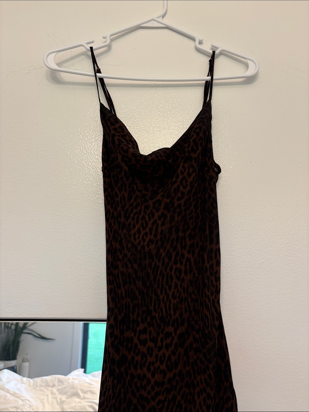 Rumored Leopard-Print Maxi Slip Dress in Brown and Black
